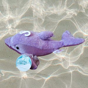 Sea Sparkle Velvety Dolphin Plush Shimmery and soft purple New with tags